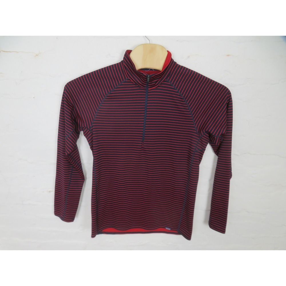 Patagonia Capilene Midweight Pullover Mens Medium Blue Stripe 1/4 Zip Baselayer